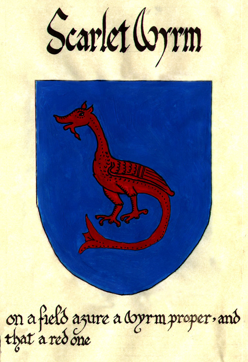 blazon of the arms of the Order of the Scarlet Wyrm